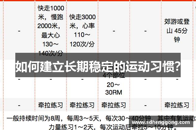 如何建立长期稳定的运动习惯？